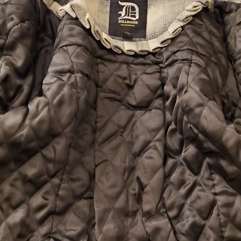 DOLLHOUSE Plaid Jacket / Coat – Black & White (Juniors Medium) - Picture 9 of 12